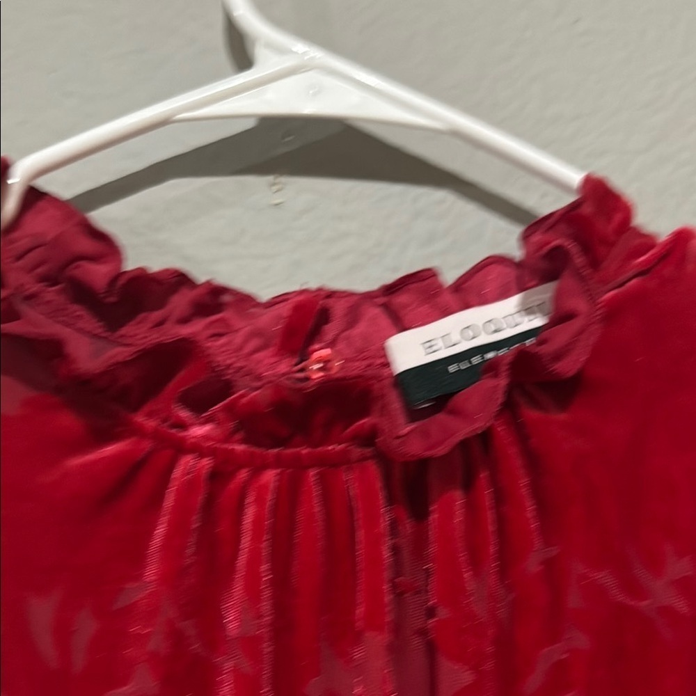 Eloquii Pink Mock Neck Barbiecore Midi Dress velvet burnout romantic formal - Picture 7 of 14